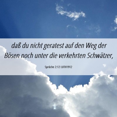 Picture 06 - Sprüche 2:12 LUTH1912 - daß du nicht geratest auf den Weg der Bösen - Bible Verse Picture