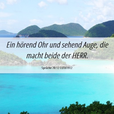 Picture 06 - Sprüche 20:12 LUTH1912 - Ein hörend Ohr und sehend Auge, die macht beide - Bible Verse Picture