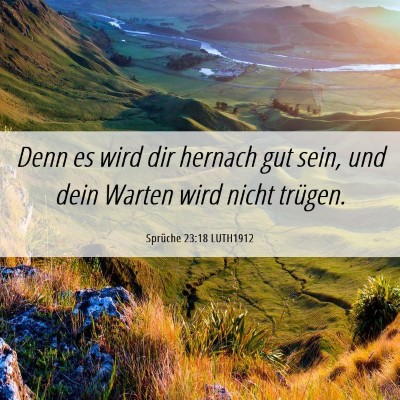 Picture 06 - Sprüche 23:18 LUTH1912 - Denn es wird dir hernach gut sein, und dein - Bible Verse Picture