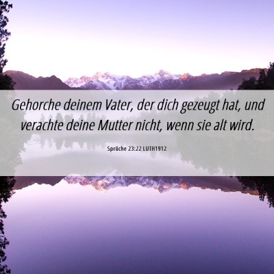 Picture 06 - Sprüche 23:22 LUTH1912 - Gehorche deinem Vater, der dich gezeugt hat, und - Bible Verse Picture