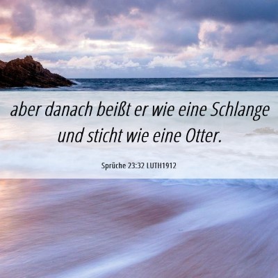 Picture 06 - Sprüche 23:32 LUTH1912 - aber danach beißt er wie eine Schlange und - Bible Verse Picture