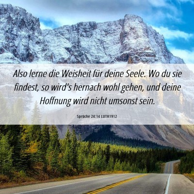 Picture 06 - Sprüche 24:14 LUTH1912 - Also lerne die Weisheit für deine Seele. Wo du - Bible Verse Picture