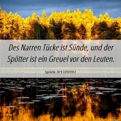 Picture 06 - Sprüche 24:9 LUTH1912 - Des Narren Tücke ist Sünde, und der Spötter - Bible Verse Picture