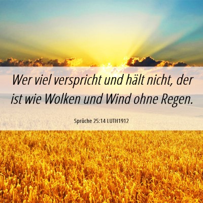 Picture 06 - Sprüche 25:14 LUTH1912 - Wer viel verspricht und hält nicht, der ist wie - Bible Verse Picture