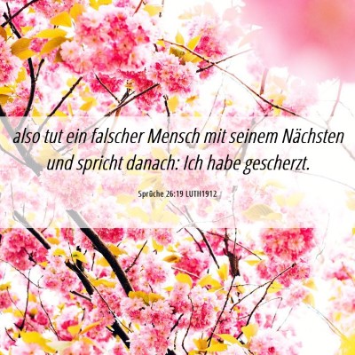 Picture 06 - Sprüche 26:19 LUTH1912 - also tut ein falscher Mensch mit seinem Nächsten - Bible Verse Picture