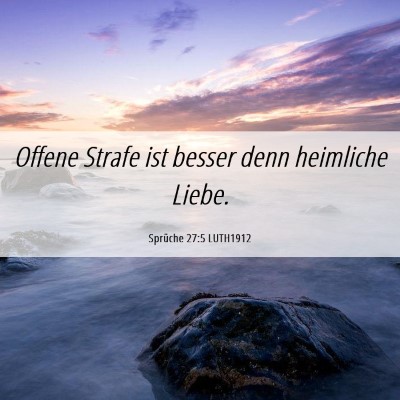 Picture 06 - Sprüche 27:5 LUTH1912 - Offene Strafe ist besser denn heimliche - Bible Verse Picture