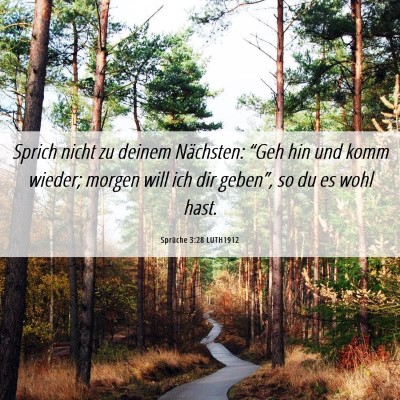 Picture 06 - Sprüche 3:28 LUTH1912 - Sprich nicht zu deinem Nächsten: “Geh hin und - Bible Verse Picture