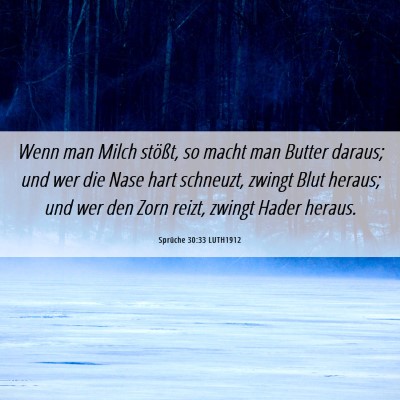 Picture 06 - Sprüche 30:33 LUTH1912 - Wenn man Milch stößt, so macht man Butter - Bible Verse Picture