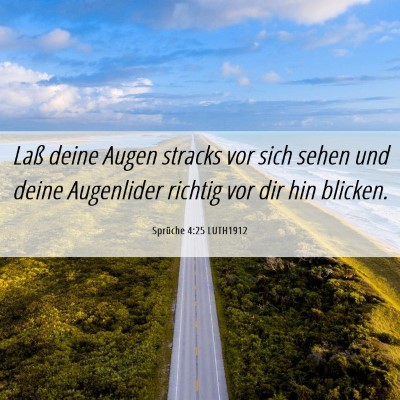 Picture 06 - Sprüche 4:25 LUTH1912 - Laß deine Augen stracks vor sich sehen und deine - Bible Verse Picture