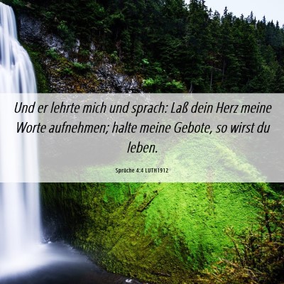 Picture 06 - Sprüche 4:4 LUTH1912 - Und er lehrte mich und sprach: Laß dein Herz - Bible Verse Picture
