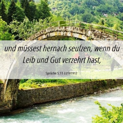 Picture 06 - Sprüche 5:11 LUTH1912 - und müssest hernach seufzen, wenn du Leib und - Bible Verse Picture