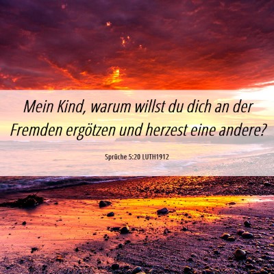 Picture 06 - Sprüche 5:20 LUTH1912 - Mein Kind, warum willst du dich an der Fremden - Bible Verse Picture