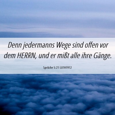 Picture 06 - Sprüche 5:21 LUTH1912 - Denn jedermanns Wege sind offen vor dem HERRN, - Bible Verse Picture
