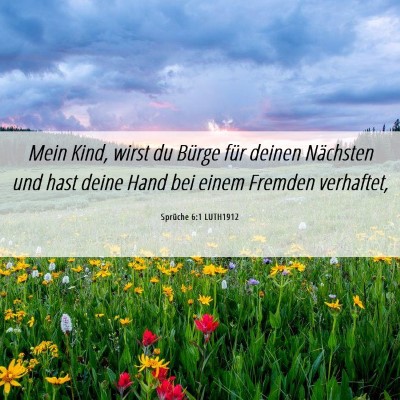 Picture 06 - Sprüche 6:1 LUTH1912 - Mein Kind, wirst du Bürge für deinen Nächsten - Bible Verse Picture