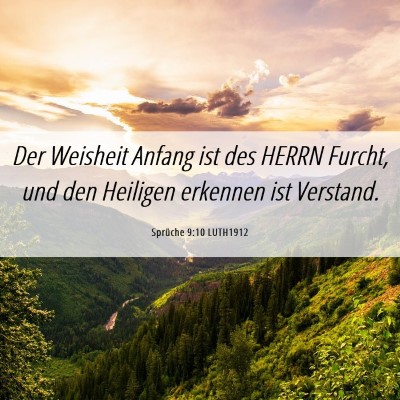 Picture 06 - Sprüche 9:10 LUTH1912 - Der Weisheit Anfang ist des HERRN Furcht, und den - Bible Verse Picture