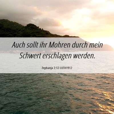 Picture 06 - Zephanja 2:12 LUTH1912 - Auch sollt ihr Mohren durch mein Schwert - Bible Verse Picture