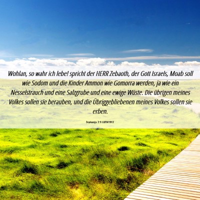 Picture 06 - Zephanja 2:9 LUTH1912 - Wohlan, so wahr ich lebe! spricht der HERR - Bible Verse Picture