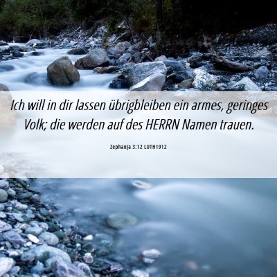 Picture 06 - Zephanja 3:12 LUTH1912 - Ich will in dir lassen übrigbleiben ein armes, - Bible Verse Picture