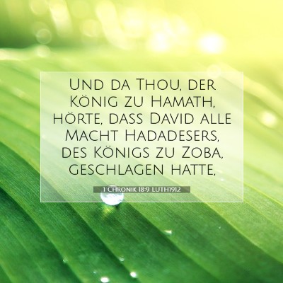 Picture 07 - 1 Chronik 18:9 LUTH1912 - Und da Thou, der König zu Hamath, hörte, daß - Bible Verse Picture