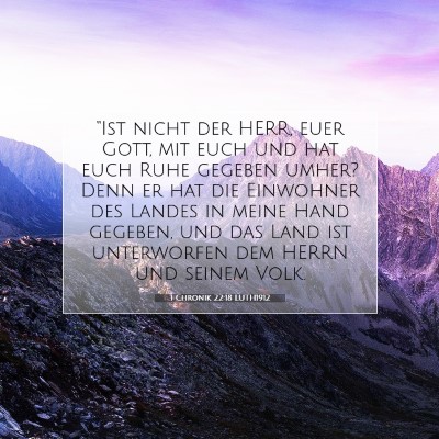 Picture 07 - 1 Chronik 22:18 LUTH1912 - “Ist nicht der HERR, euer Gott, mit euch und - Bible Verse Picture
