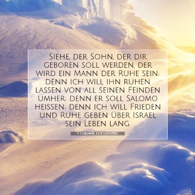 Picture 07 - 1 Chronik 22:9 LUTH1912 - Siehe, der Sohn, der dir geboren soll werden, der - Bible Verse Picture
