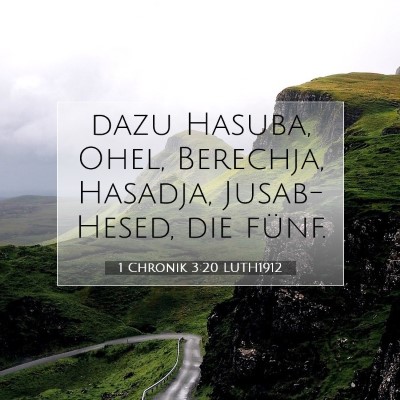 Picture 07 - 1 Chronik 3:20 LUTH1912 - dazu Hasuba, Ohel, Berechja, Hasadja, - Bible Verse Picture
