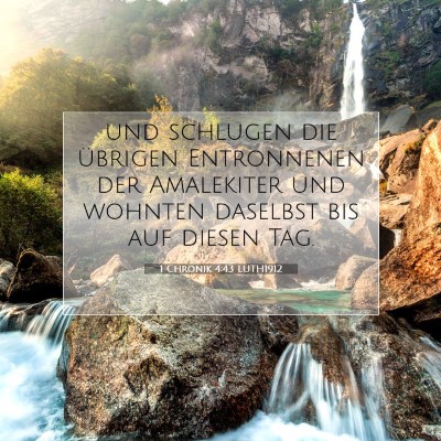 Picture 07 - 1 Chronik 4:43 LUTH1912 - und schlugen die übrigen Entronnenen der - Bible Verse Picture