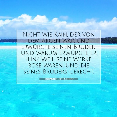 Picture 07 - 1 Johannes 3:12 LUTH1912 - Nicht wie Kain, der von dem Argen war und - Bible Verse Picture