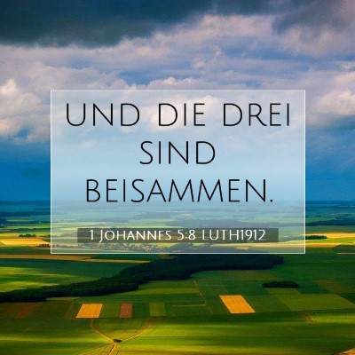 Picture 07 - 1 Johannes 5:8 LUTH1912 - und die drei sind - Bible Verse Picture