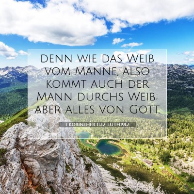Picture 07 - 1 Korinther 11:12 LUTH1912 - denn wie das Weib vom Manne, also kommt auch der - Bible Verse Picture
