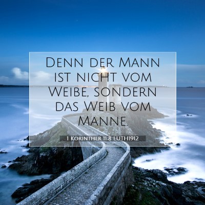Picture 07 - 1 Korinther 11:8 LUTH1912 - Denn der Mann ist nicht vom Weibe, sondern das - Bible Verse Picture