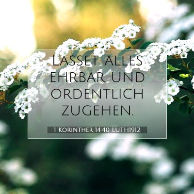 Picture 07 - 1 Korinther 14:40 LUTH1912 - Lasset alles ehrbar und ordentlich - Bible Verse Picture