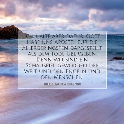 Picture 07 - 1 Korinther 4:9 LUTH1912 - Ich halte aber dafür, Gott habe uns Apostel für - Bible Verse Picture