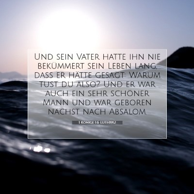 Picture 07 - 1 Könige 1:6 LUTH1912 - Und sein Vater hatte ihn nie bekümmert sein - Bible Verse Picture