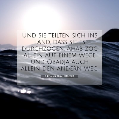 Picture 07 - 1 Könige 18:6 LUTH1912 - Und sie teilten sich ins Land, daß sie es - Bible Verse Picture