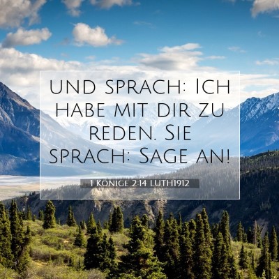 Picture 07 - 1 Könige 2:14 LUTH1912 - und sprach: Ich habe mit dir zu reden. Sie - Bible Verse Picture