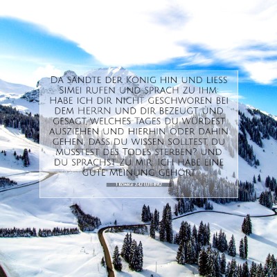 Picture 07 - 1 Könige 2:42 LUTH1912 - Da sandte der König hin und ließ Simei rufen - Bible Verse Picture