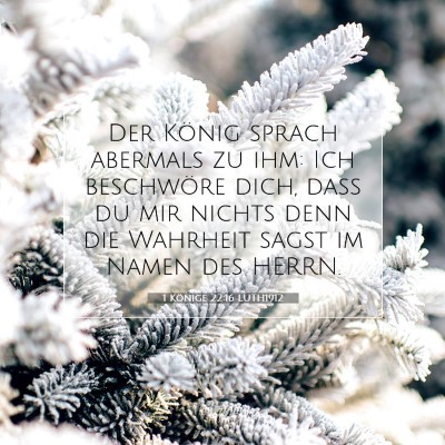 Picture 07 - 1 Könige 22:16 LUTH1912 - Der König sprach abermals zu ihm: Ich beschwöre - Bible Verse Picture