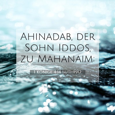 Picture 07 - 1 Könige 4:14 LUTH1912 - Ahinadab, der Sohn Iddos, zu - Bible Verse Picture
