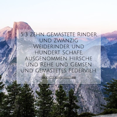 Picture 07 - 1 Könige 4:23 LUTH1912 - 5:3 zehn gemästete Rinder und zwanzig - Bible Verse Picture