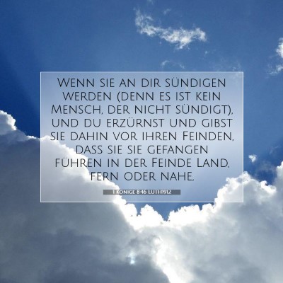 Picture 07 - 1 Könige 8:46 LUTH1912 - Wenn sie an dir sündigen werden (denn es ist - Bible Verse Picture