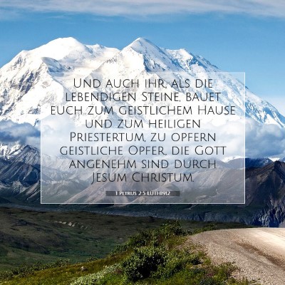Picture 07 - 1 Petrus 2:5 LUTH1912 - Und auch ihr, als die lebendigen Steine, bauet - Bible Verse Picture