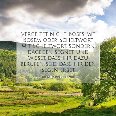 Picture 07 - 1 Petrus 3:9 LUTH1912 - Vergeltet nicht Böses mit Bösem oder Scheltwort - Bible Verse Picture