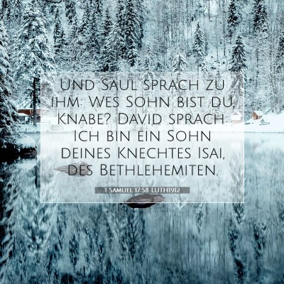 Picture 07 - 1 Samuel 17:58 LUTH1912 - Und Saul sprach zu ihm: Wes Sohn bist du, Knabe? - Bible Verse Picture