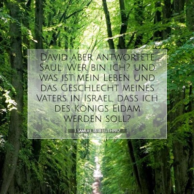 Picture 07 - 1 Samuel 18:18 LUTH1912 - David aber antwortete Saul: Wer bin ich? und was - Bible Verse Picture