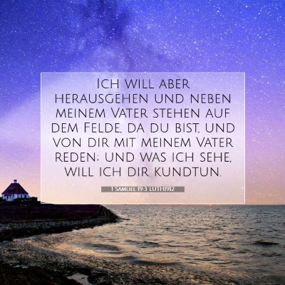 Picture 07 - 1 Samuel 19:3 LUTH1912 - Ich will aber herausgehen und neben meinem Vater - Bible Verse Picture