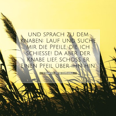Picture 07 - 1 Samuel 20:36 LUTH1912 - und sprach zu dem Knaben: Lauf und suche mir die - Bible Verse Picture