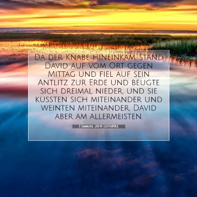 Picture 07 - 1 Samuel 20:41 LUTH1912 - Da der Knabe hineinkam, stand David auf vom Ort - Bible Verse Picture