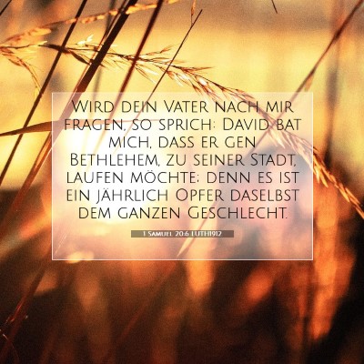 Picture 07 - 1 Samuel 20:6 LUTH1912 - Wird dein Vater nach mir fragen, so sprich: David - Bible Verse Picture