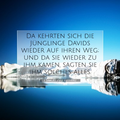 Picture 07 - 1 Samuel 25:12 LUTH1912 - Da kehrten sich die Jünglinge Davids wieder auf - Bible Verse Picture